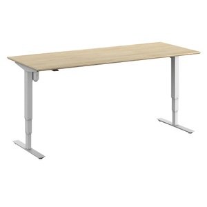 undefined, Schreibtisch Atlanta Trend, elektrisch höhenverstellbar, gerade, BxT 2000 x 800 mm, Eiche/weiß, Schreibtisch Atlanta Trend, elektrisch höhenverstellbar, gerade, BxT 2000 x 800 mm, Eiche/weiß