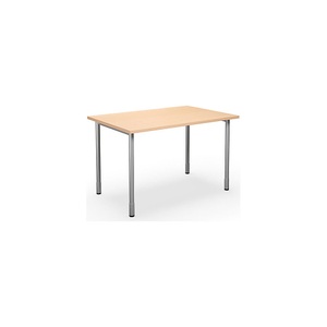 Mehrzwecktisch DUO-C, gerade Platte, BxT 1200 x 800 mm, Birke, silber