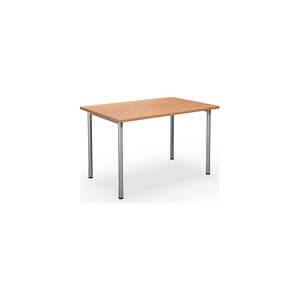 Mehrzwecktisch DUO-C, gerade Platte, BxT 1200 x 800 mm, Buche, silber