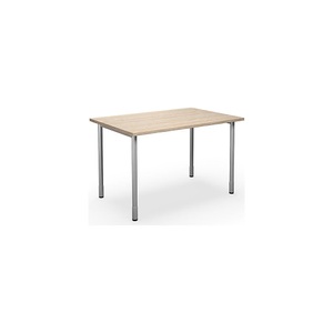 Mehrzwecktisch DUO-C, gerade Platte, BxT 1200 x 800 mm, Eiche, silber