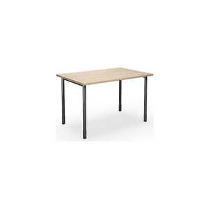 Mehrzwecktisch DUO-C, gerade Platte, BxT 1200 x 800 mm, Eiche, schwarz