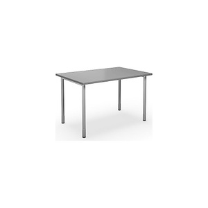 Mehrzwecktisch DUO-C, gerade Platte, BxT 1200 x 800 mm, lichtgrau, silber