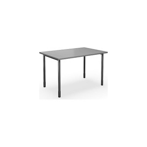 undefined, Mehrzwecktisch DUO-C, gerade Platte, BxT 1200 x 800 mm, lichtgrau, schwarz, Mehrzwecktisch DUO-C, gerade Platte, BxT 1200 x 800 mm, lichtgrau, schwarz
