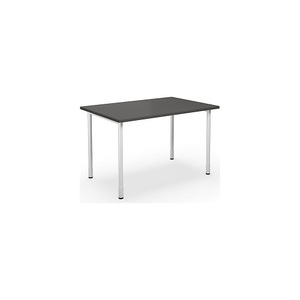Mehrzwecktisch DUO-C, gerade Platte, BxT 1200 x 800 mm, dunkelgrau, weiß