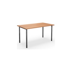 Mehrzwecktisch DUO-C, gerade Platte, BxT 1400 x 800 mm, Buche, schwarz