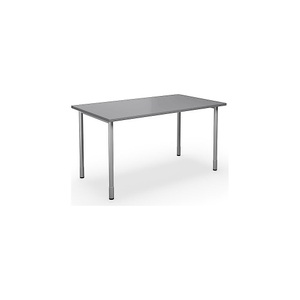 Mehrzwecktisch DUO-C, gerade Platte, BxT 1400 x 800 mm, lichtgrau, silber
