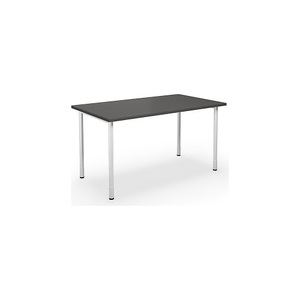 Mehrzwecktisch DUO-C, gerade Platte, BxT 1400 x 800 mm, dunkelgrau, weiß