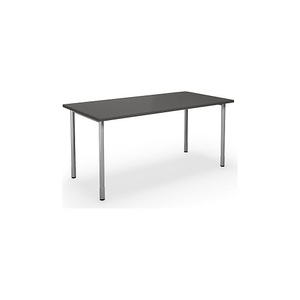 undefined, Mehrzwecktisch DUO-C, gerade Platte, BxT 1600 x 800 mm, dunkelgrau, silber, Mehrzwecktisch DUO-C, gerade Platte, BxT 1600 x 800 mm, dunkelgrau, silber