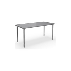 Mehrzwecktisch DUO-C, gerade Platte, BxT 1600 x 800 mm, lichtgrau, silber