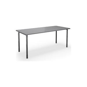 Mehrzwecktisch DUO-C, gerade Platte, BxT 1600 x 800 mm, lichtgrau, schwarz