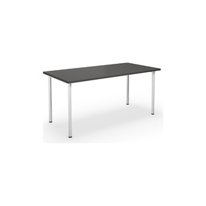 Mehrzwecktisch DUO-C, gerade Platte, BxT 1600 x 800 mm, dunkelgrau, weiß