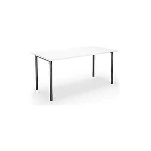 Mehrzwecktisch DUO-C, gerade Platte, BxT 1600 x 800 mm, weiß, schwarz