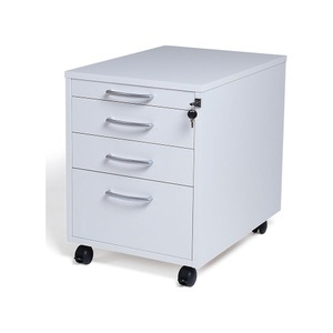 undefined, Rollcontainer Miami, 4 Schubladen, HxBxT 550 x 420 x 600 mm, weiß gebürstet, Rollcontainer Miami, 4 Schubladen, HxBxT 550 x 420 x 600 mm, weiß gebürstet