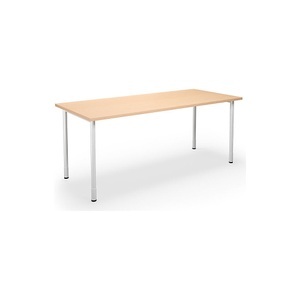 undefined, Mehrzwecktisch DUO-C, gerade Platte, BxT 1800 x 800 mm, Buche, silber, Mehrzwecktisch DUO-C, gerade Platte, BxT 1800 x 800 mm, Buche, silber