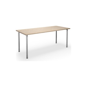Mehrzwecktisch DUO-C, gerade Platte, BxT 1800 x 800 mm, Eiche, silber