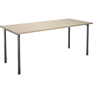 Mehrzwecktisch DUO-C, gerade Platte, BxT 1800 x 800 mm, Eiche, schwarz