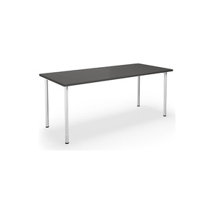 Mehrzwecktisch DUO-C, gerade Platte, BxT 1800 x 800 mm, dunkelgrau, weiß