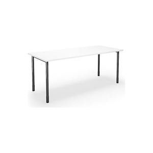 Mehrzwecktisch DUO-C, gerade Platte, BxT 1800 x 800 mm, weiß, schwarz