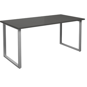 undefined, Mehrzwecktisch DUO-O, gerade Platte, BxT 1600 x 800 mm, dunkelgrau, silber, Mehrzwecktisch DUO-O, gerade Platte, BxT 1600 x 800 mm, dunkelgrau, silber