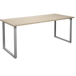 undefined, Mehrzwecktisch DUO-O, gerade Platte, BxT 1800 x 800 mm, Eiche, silber, Mehrzwecktisch DUO-O, gerade Platte, BxT 1800 x 800 mm, Eiche, silber