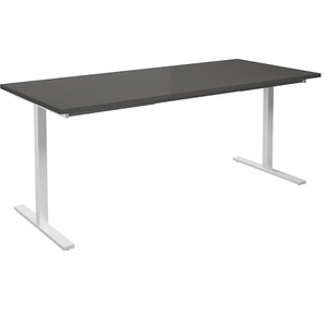 undefined, Mehrzwecktisch DUO-T, gerade Platte, BxT 1800 x 800 mm, dunkelgrau, weiß, Mehrzwecktisch DUO-T, gerade Platte, BxT 1800 x 800 mm, dunkelgrau, weiß
