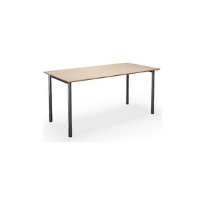 Mehrzwecktisch DUO-C Trend, gerade Platte, BxT 1600 x 800 mm, Eiche, schwarz