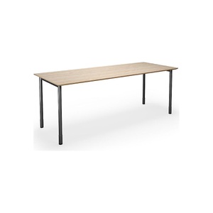 Mehrzwecktisch DUO-C Trend, gerade Platte, BxT 2000 x 800 mm, Eiche, schwarz