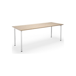 Mehrzwecktisch DUO-C Trend, gerade Platte, BxT 2000 x 800 mm, Eiche, weiß