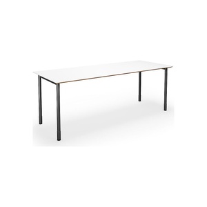 Mehrzwecktisch DUO-C Trend, gerade Platte, BxT 2000 x 800 mm, weiß, schwarz