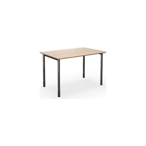 Mehrzwecktisch DUO-C Trend, gerade Platte, abgerundete Ecken, BxT 1200 x 800 mm, Eiche, schwarz