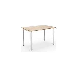 Mehrzwecktisch DUO-C Trend, gerade Platte, abgerundete Ecken, BxT 1200 x 800 mm, Eiche, weiß