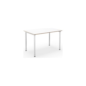 Mehrzwecktisch DUO-C Trend, gerade Platte, abgerundete Ecken, BxT 1200 x 800 mm, weiß, weiß