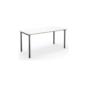Mehrzwecktisch DUO-C Trend, gerade Platte, abgerundete Ecken, BxT 1400 x 800 mm, weiß, schwarz