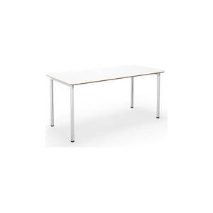 Mehrzwecktisch DUO-C Trend, gerade Platte, abgerundete Ecken, BxT 1600 x 800 mm, weiß, weiß
