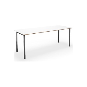 Mehrzwecktisch DUO-C Trend, gerade Platte, abgerundete Ecken, BxT 1800 x 800 mm, weiß, schwarz