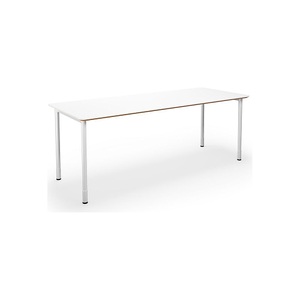 Mehrzwecktisch DUO-C Trend, gerade Platte, abgerundete Ecken, BxT 2000 x 800 mm, weiß, weiß