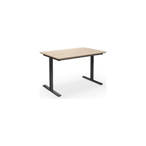 Mehrzwecktisch DUO-T Trend, gerade Platte, abgerundete Ecken, BxT 1200 x 800 mm, Eiche, schwarz