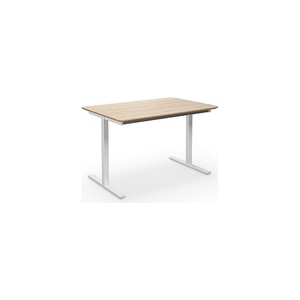 Mehrzwecktisch DUO-T Trend, gerade Platte, abgerundete Ecken, BxT 1200 x 800 mm, Eiche, weiß