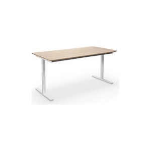 Mehrzwecktisch DUO-T Trend, gerade Platte, abgerundete Ecken, BxT 1600 x 800 mm, Eiche, weiß