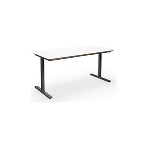 Mehrzwecktisch DUO-T Trend, gerade Platte, abgerundete Ecken, BxT 1400 x 800 mm, weiß, schwarz