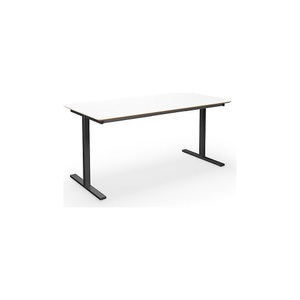 undefined, Mehrzwecktisch DUO-T Trend, gerade Platte, abgerundete Ecken, BxT 1400 x 800 mm, weiß, schwarz