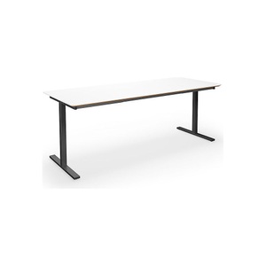 Mehrzwecktisch DUO-T Trend, gerade Platte, abgerundete Ecken, BxT 1800 x 800 mm, weiß, schwarz
