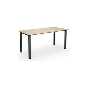 Mehrzwecktisch DUO-U Trend, gerade Platte, BxT 1600 x 800 mm, Eiche, schwarz