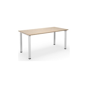 Mehrzwecktisch DUO-U Trend, gerade Platte, BxT 1600 x 800 mm, Eiche, weiß
