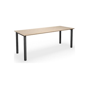 Mehrzwecktisch DUO-U Trend, gerade Platte, BxT 2000 x 800 mm, Eiche, schwarz