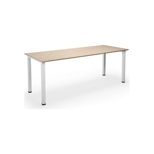Mehrzwecktisch DUO-U Trend, gerade Platte, BxT 2000 x 800 mm, Eiche, weiß