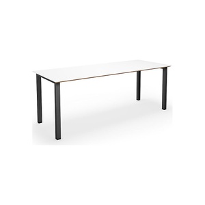 Mehrzwecktisch DUO-U Trend, gerade Platte, BxT 2000 x 800 mm, weiß, schwarz