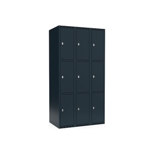 undefined, Schließfachschrank Fydor, 3 Fächer, grau, B 900 mm, 3 Abteile, flache Dachform, Vorhängeschloss, Schließfachschrank Fydor, 3 Fächer, grau, B 900 mm, 3 Abteile, flache Dachform, Vorhängeschloss