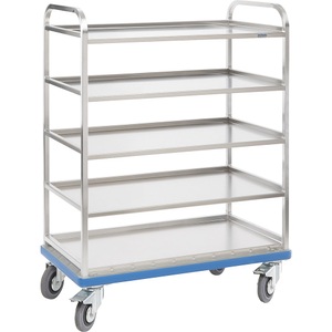 Gmoehling, Regalwagen GMÖHLING G®-Rack E 2801, durchbrochen, bis 300 kg, 5 Etagen, für 15 Sichtlagerkästen, Regalwagen GMÖHLING G®-Rack E 2801, durchbrochen, bis 300 kg, 5 Etagen, für 15 Sichtlagerkästen