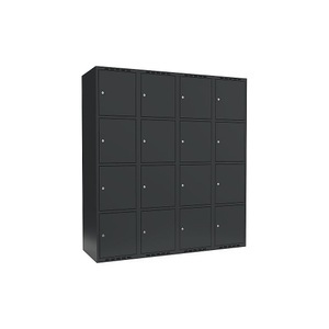 undefined, Schließfachschrank Fydor, 4 Fächer, grau, B 1200 mm, 4 Abteile, flache Dachform, Zylinderschloss, Schließfachschrank Fydor, 4 Fächer, grau, B 1200 mm, 4 Abteile, flache Dachform, Zylinderschloss